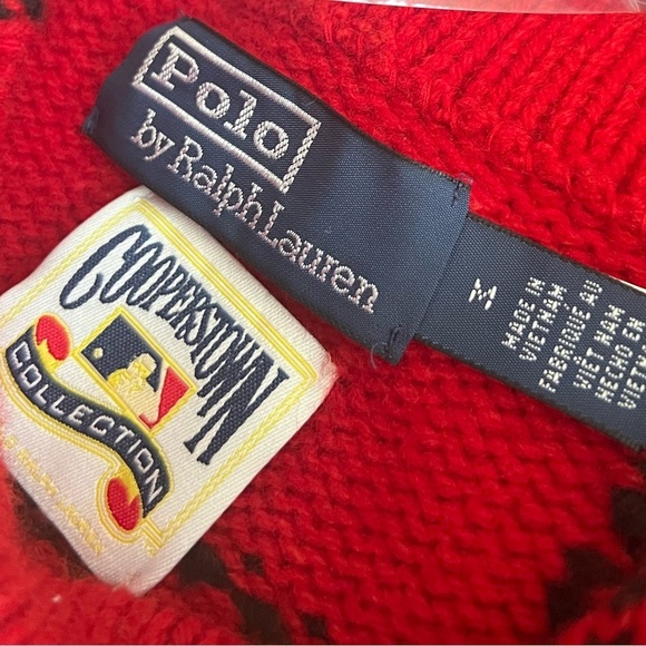 Polo Ralph Lauren Red Wool Blend Yankees Plaid Sweater - Picture 11 of 15